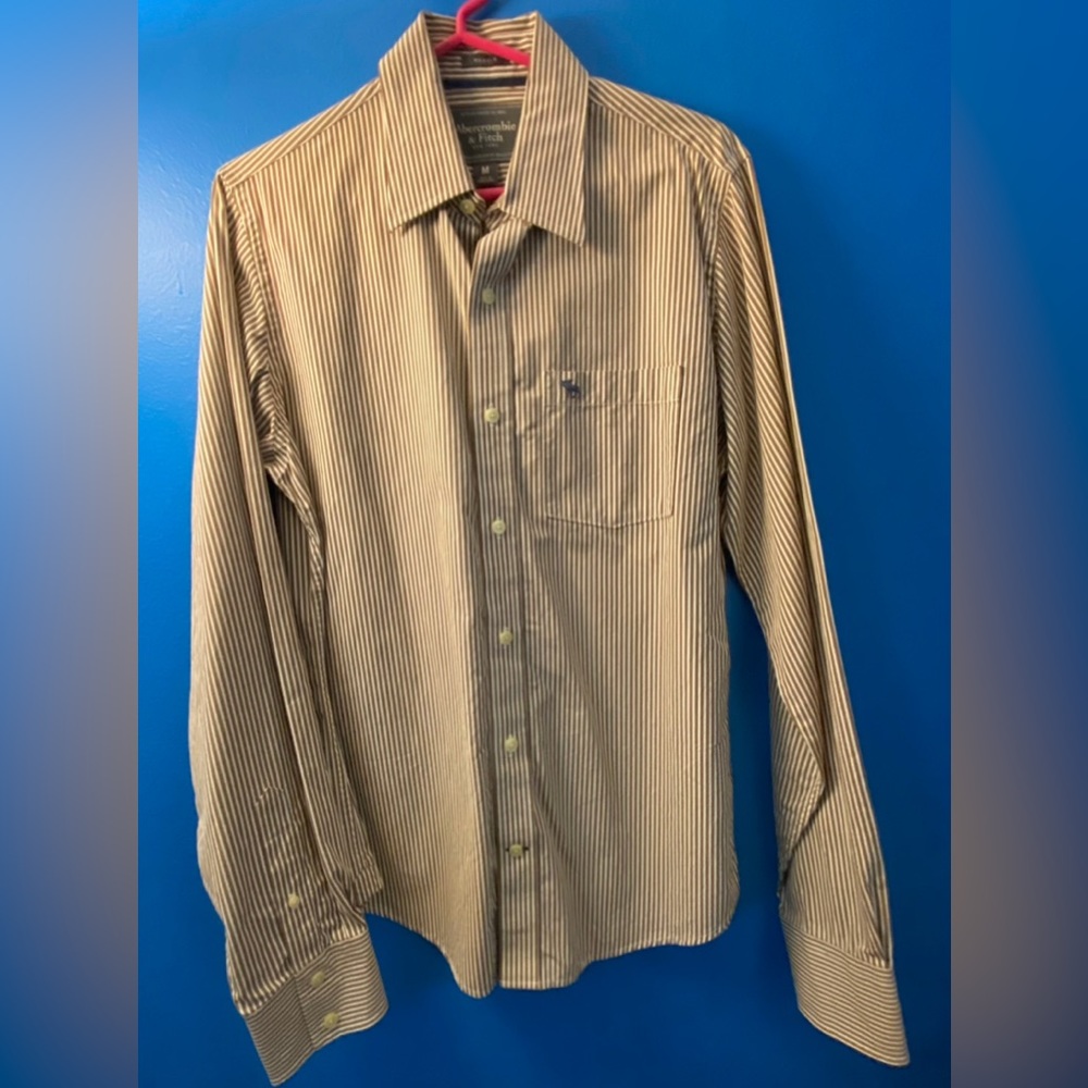 Abercrombie & Fitch brown medium dress shirt button up button down